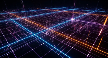 Futuristic Digital Technology Network and Artificial Intelligence Data Communication Background.