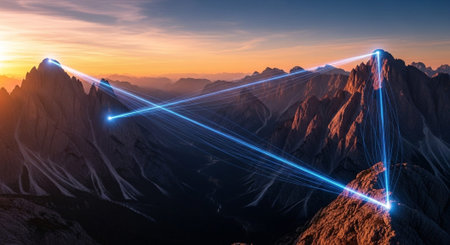 Futuristic Digital Technology Network and Artificial Intelligence Data Communication Background.