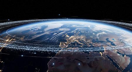 Futuristic Digital Technology Network and Artificial Intelligence Data Communication Background.