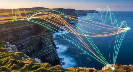 Futuristic Digital Technology Network and Artificial Intelligence Data Communication Background.の写真素材