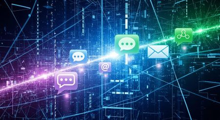 Futuristic Digital Technology Network and Artificial Intelligence Data Communication Background.