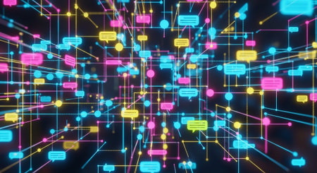 Futuristic Digital Technology Network and Artificial Intelligence Data Communication Background.
