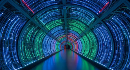 Futuristic Digital Technology Network and Artificial Intelligence Data Communication Background.の写真素材