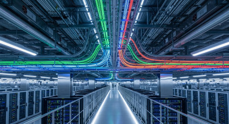 Futuristic Digital Technology Network and Artificial Intelligence Data Communication Background.