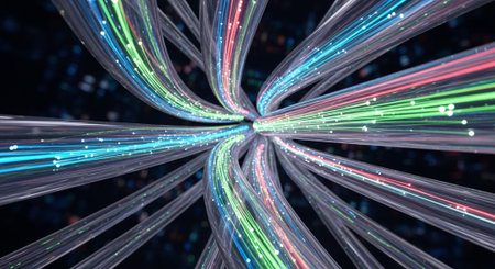 Futuristic Digital Technology Network and Artificial Intelligence Data Communication Background.