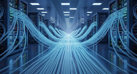 Futuristic Digital Technology Network and Artificial Intelligence Data Communication Background.