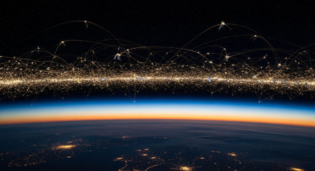 Futuristic Digital Technology Network and Artificial Intelligence Data Communication Background.