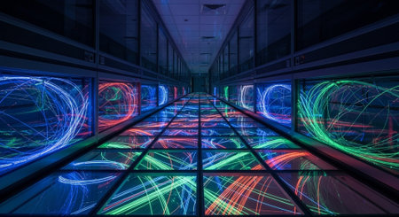 Futuristic Digital Technology Network and Artificial Intelligence Data Communication Background.