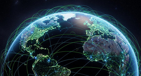 Futuristic Digital Technology Network and Artificial Intelligence Data Communication Background.