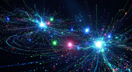 Futuristic Digital Technology Network and Artificial Intelligence Data Communication Background.