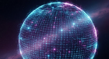 Futuristic Digital Technology Network and Artificial Intelligence Data Communication Background.