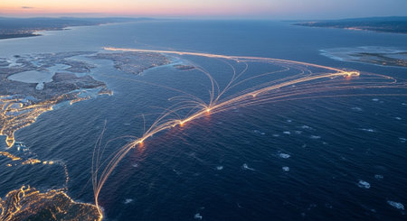 Futuristic Digital Technology Network and Artificial Intelligence Data Communication Background.