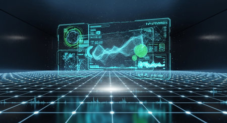 Futuristic Digital Technology Network and Artificial Intelligence Data Communication Background.の写真素材