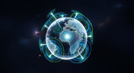 Futuristic Digital Technology Network and Artificial Intelligence Data Communication Background.