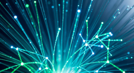 Futuristic Digital Technology Network and Artificial Intelligence Data Communication Background.