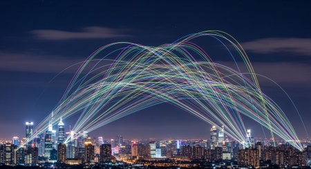 Futuristic Digital Technology Network and Artificial Intelligence Data Communication Background.