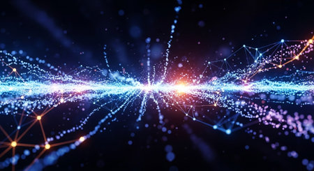 Futuristic Digital Technology Network and Artificial Intelligence Data Communication Background.