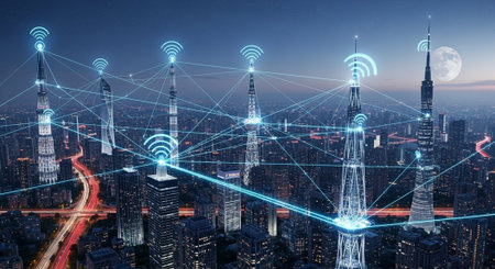 Futuristic Digital Technology Network and Artificial Intelligence Data Communication Background.