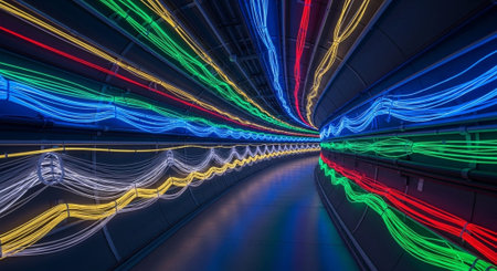 Futuristic Digital Technology Network and Artificial Intelligence Data Communication Background.