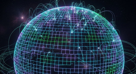 Futuristic Digital Technology Network and Artificial Intelligence Data Communication Background.