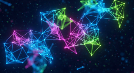 Futuristic Digital Technology Network and Artificial Intelligence Data Communication Background.の写真素材