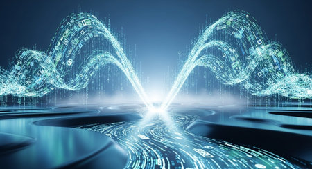 Futuristic Digital Technology Network and Artificial Intelligence Data Communication Background.