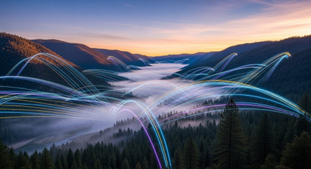 Futuristic Digital Technology Network and Artificial Intelligence Data Communication Background.