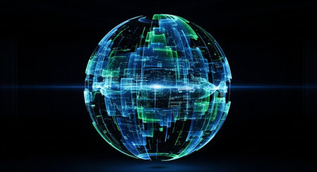 Futuristic Digital Technology Network and Artificial Intelligence Data Communication Background.