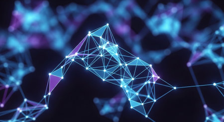 Futuristic Digital Technology Network and Artificial Intelligence Data Communication Background.