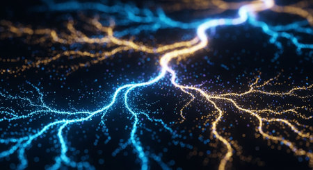 Futuristic Digital Technology Network and Artificial Intelligence Data Communication Background.