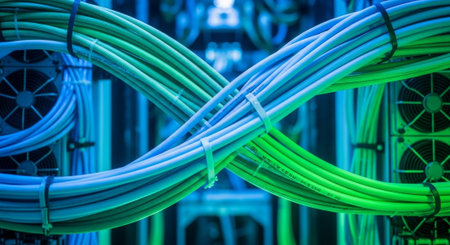 Futuristic Digital Technology Network and Artificial Intelligence Data Communication Background.の写真素材