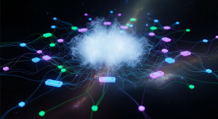 Futuristic Digital Technology Network and Artificial Intelligence Data Communication Background.