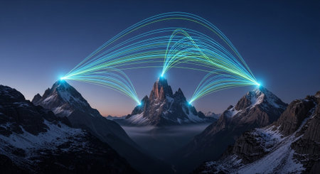 Futuristic Digital Technology Network and Artificial Intelligence Data Communication Background.