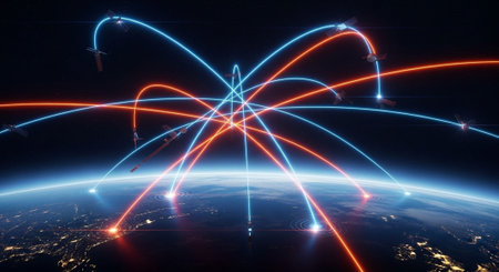 Futuristic Digital Technology Network and Artificial Intelligence Data Communication Background.の写真素材