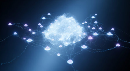 Futuristic Digital Technology Network and Artificial Intelligence Data Communication Background.