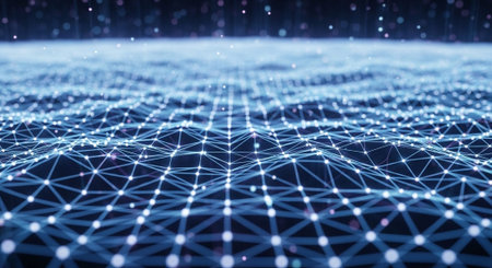 Futuristic Digital Technology Network and Artificial Intelligence Data Communication Background.