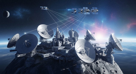 Futuristic Digital Technology Network and Artificial Intelligence Data Communication Background.