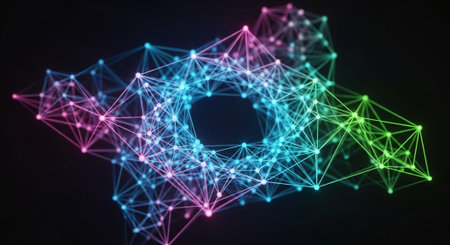 Futuristic Digital Technology Network and Artificial Intelligence Data Communication Background.