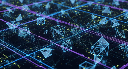 Futuristic Digital Technology Network and Artificial Intelligence Data Communication Background.
