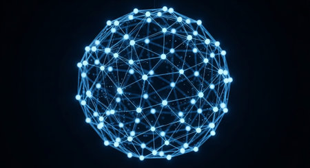 Futuristic Digital Technology Network and Artificial Intelligence Data Communication Background.の写真素材