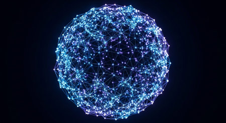 Futuristic Digital Technology Network and Artificial Intelligence Data Communication Background.