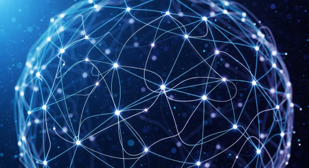 Futuristic Digital Technology Network and Artificial Intelligence Data Communication Background.