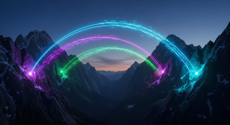 Futuristic Digital Technology Network and Artificial Intelligence Data Communication Background.