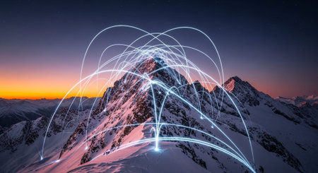 Futuristic Digital Technology Network and Artificial Intelligence Data Communication Background.