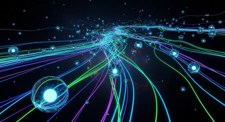 Futuristic Digital Technology Network and Artificial Intelligence Data Communication Background.の写真素材