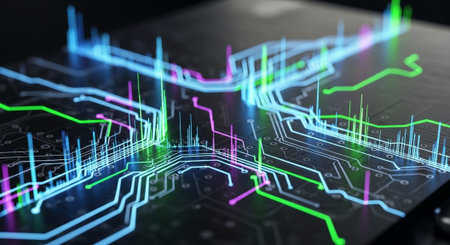 Futuristic Digital Technology Network and Artificial Intelligence Data Communication Background.の写真素材