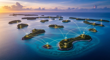 Futuristic Digital Technology Network and Artificial Intelligence Data Communication Background.