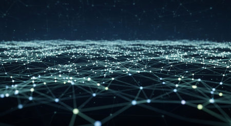 Futuristic Digital Technology Network and Artificial Intelligence Data Communication Background.