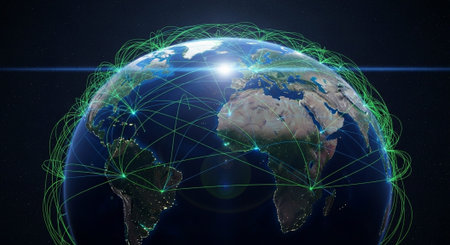 Futuristic Digital Technology Network and Artificial Intelligence Data Communication Background.