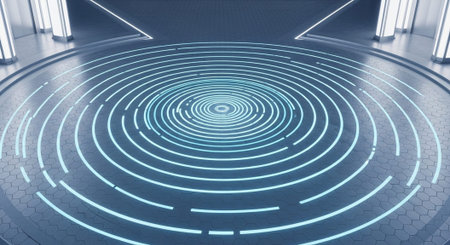 Futuristic Digital Technology Network and Artificial Intelligence Data Communication Background.